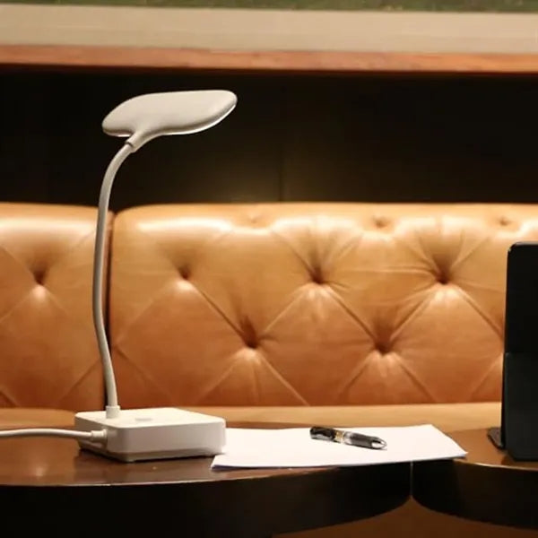 2-in-1 LED Dimmable Desk Lamp with USB Charging Port Socket