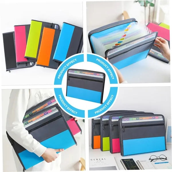 A4 Double Zipper Accordion File Folder Pouch Organizer