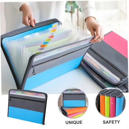 A4 Double Zipper Accordion File Folder Pouch Organizer