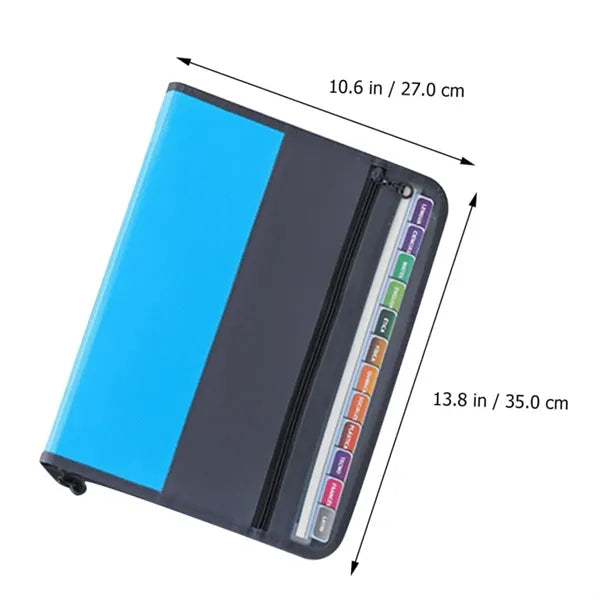 A4 Double Zipper Accordion File Folder Pouch Organizer