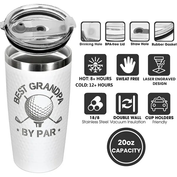 20oz Golf Ball Insulated stainless steel Tumbler dimples