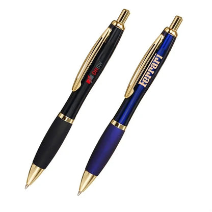 Executive Curved Gold Trim Metal Pen
