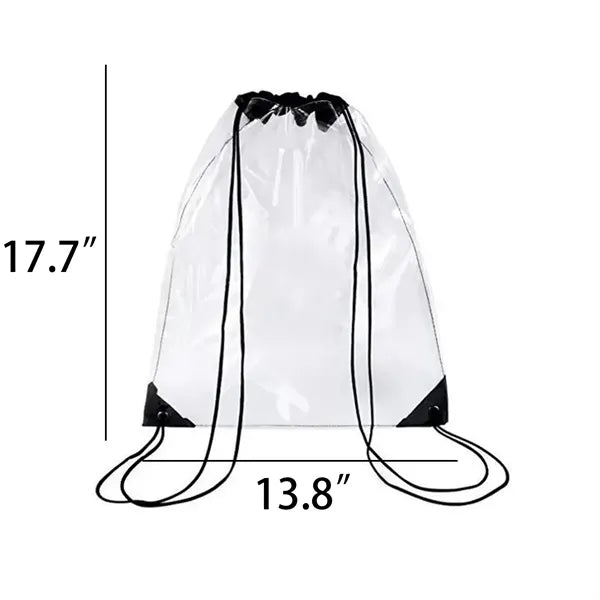 Clear Drawstring Backpack Stadium Approved Security Bag