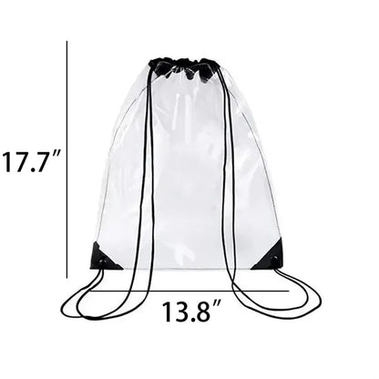 Clear Drawstring Backpack Stadium Approved Security Bag