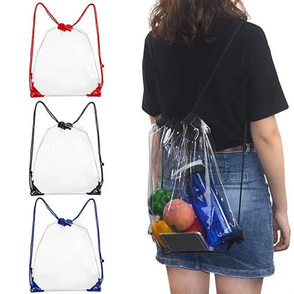 Clear Drawstring Backpack Stadium Approved Security Bag