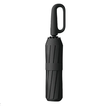 Duty Windproof Folding Umbrella Hook Handle Storm Resistant