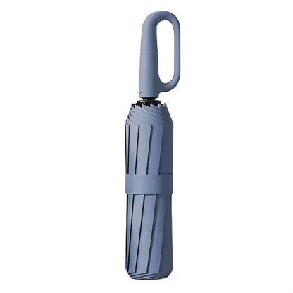 Duty Windproof Folding Umbrella Hook Handle Storm Resistant