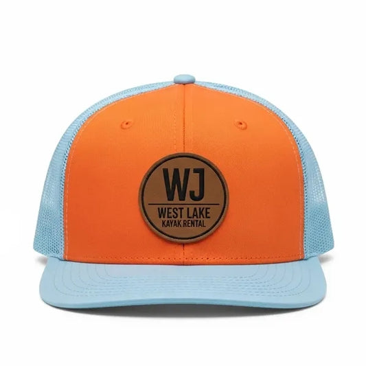 Yupoong Classic Trucker Hat w/ Leather Patch or Embroidery