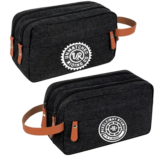 Heathered Travel Toiletry Bag ( 10'' x 4'' x 6'' )