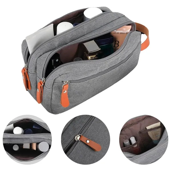Heathered Travel Toiletry Bag ( 10'' x 4'' x 6'' )