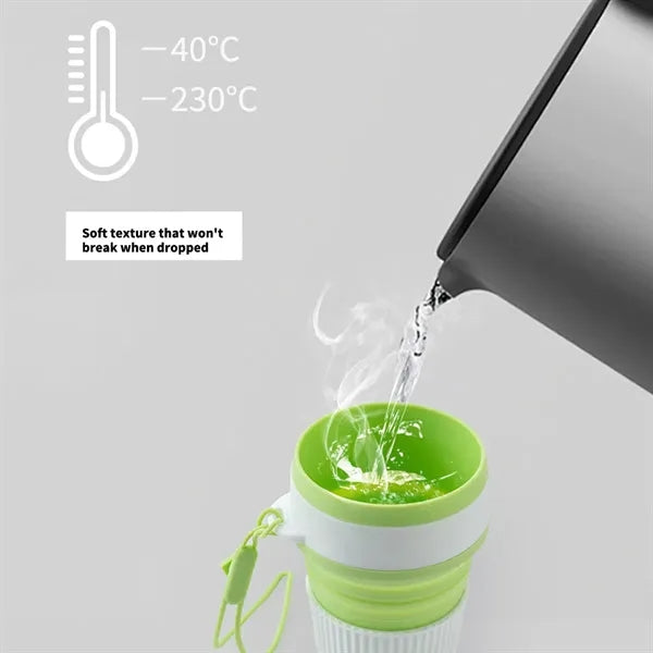 11.8oz Portable Travel Mugs Collapsible Silicone Cups