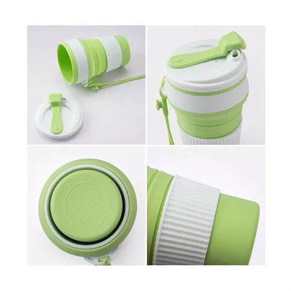 11.8oz Portable Travel Mugs Collapsible Silicone Cups