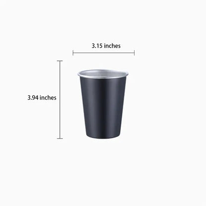 10oz Stainless Steel Cups Stackable Lightweight Metal Mugs