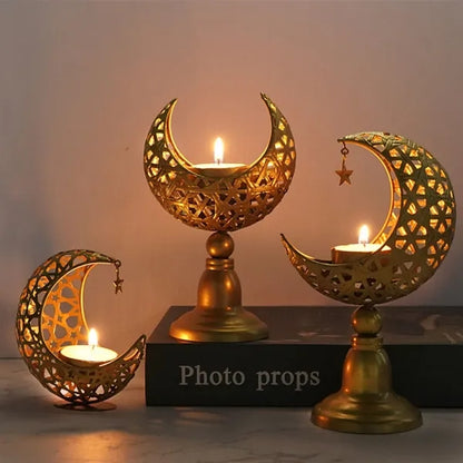 Creative Moon Shaped Candle Holders Table Decorations
