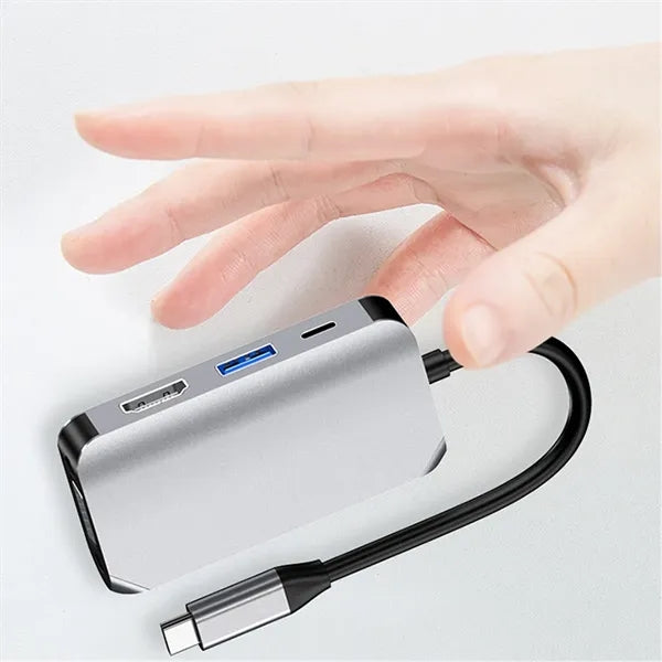 4 In 1 Ultra-Slim USB C Adapter Hub Multiport Dock Station
