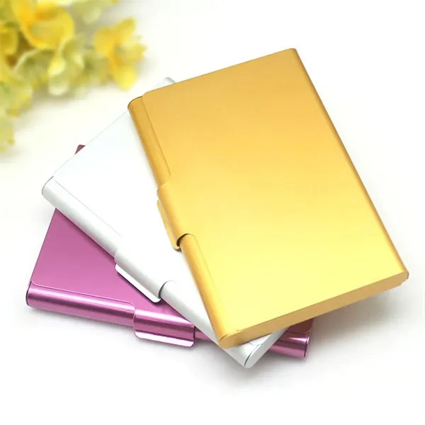 Aluminium Alloy Business Card Case With Interior Lining