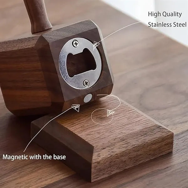 Wooden Ornaments Thor Hammer Built In Magnet Bottle Opener