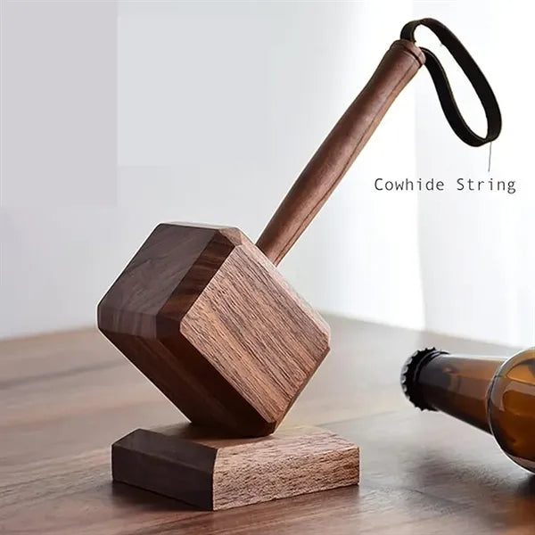 Wooden Ornaments Thor Hammer Built In Magnet Bottle Opener