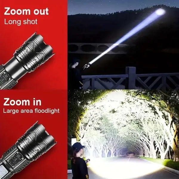 10000mAh Ultra Bright LED Torch Flashlights W/Shoulder Strap