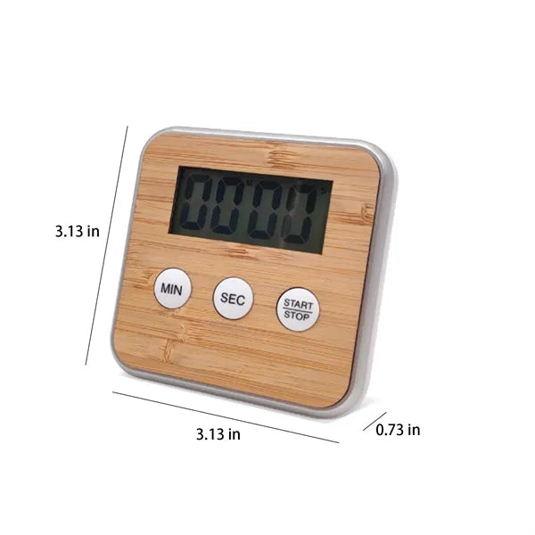 Bamboo Digital Kitchen Timer With Countdown Cooking Reminder