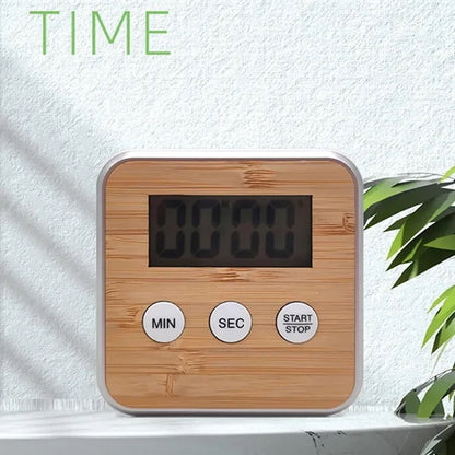 Bamboo Digital Kitchen Timer With Countdown Cooking Reminder