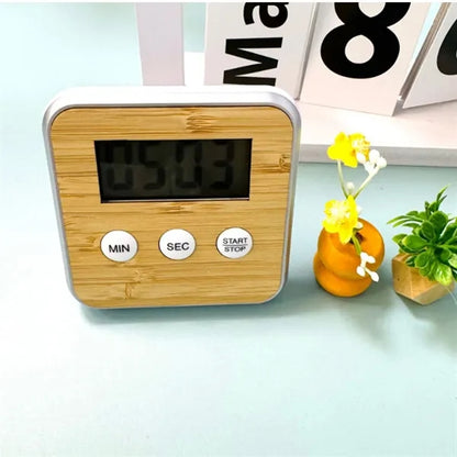 Bamboo Digital Kitchen Timer With Countdown Cooking Reminder