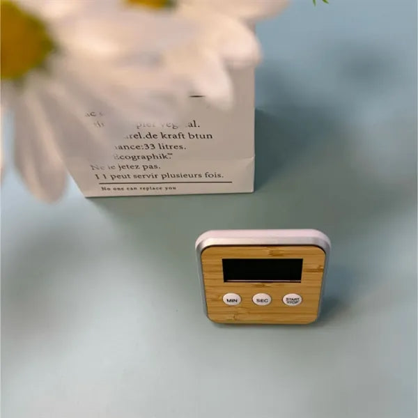 Bamboo Digital Kitchen Timer With Countdown Cooking Reminder