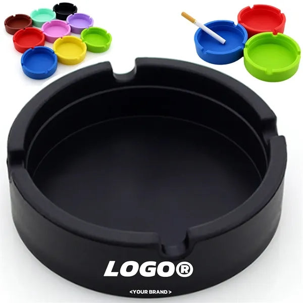 Creative Soft Silicone Round Ashtray Heat Resistant Colorful