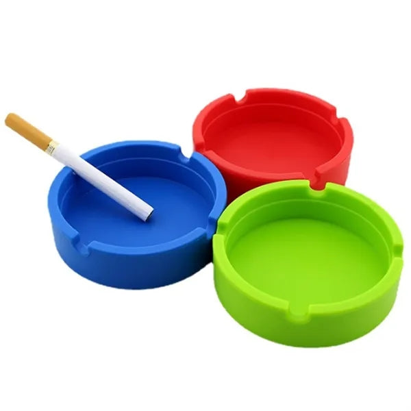 Creative Soft Silicone Round Ashtray Heat Resistant Colorful