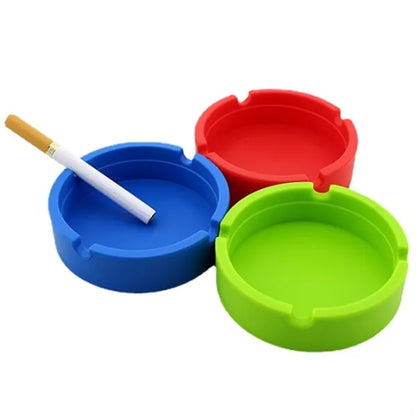 Creative Soft Silicone Round Ashtray Heat Resistant Colorful