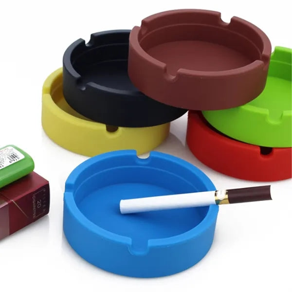 Creative Soft Silicone Round Ashtray Heat Resistant Colorful