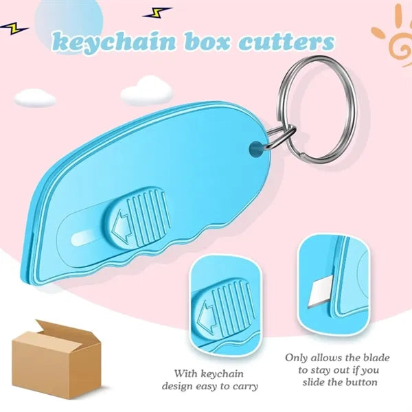 Mini Retractable Keychain Cutter Box Opener Utility Knife