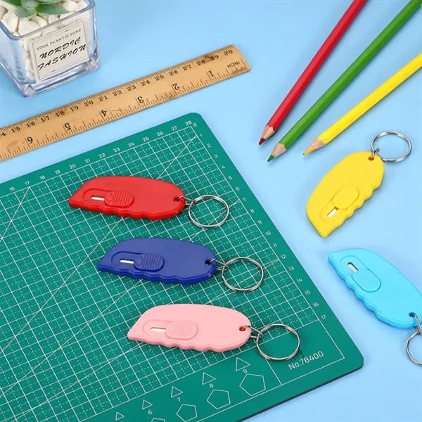 Mini Retractable Keychain Cutter Box Opener Utility Knife