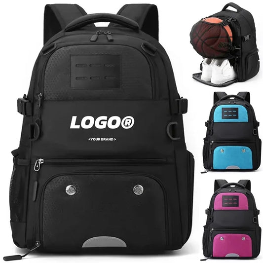 Large Sports Backpack With Ball Holder Shoe Compartment