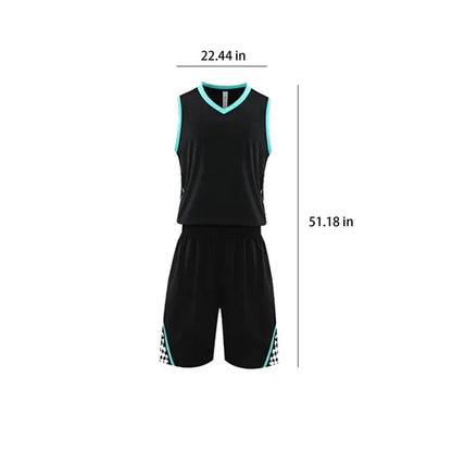 Unisex Sleeveless Basketball Jersey Shorts Set For Sports