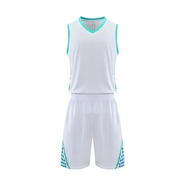 Unisex Sleeveless Basketball Jersey Shorts Set For Sports