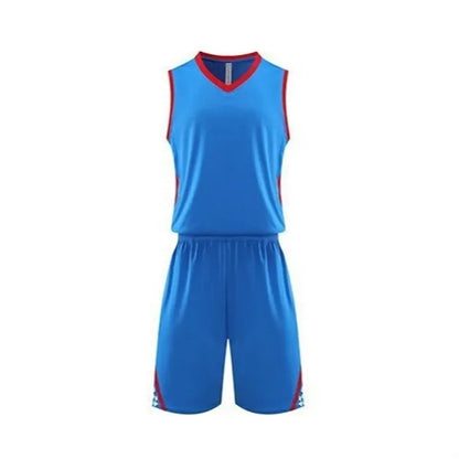 Unisex Sleeveless Basketball Jersey Shorts Set For Sports