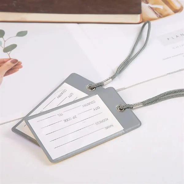 Writable Luggage Tag With String PU Paper ID Label  Travel
