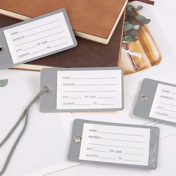 Writable Luggage Tag With String PU Paper ID Label  Travel