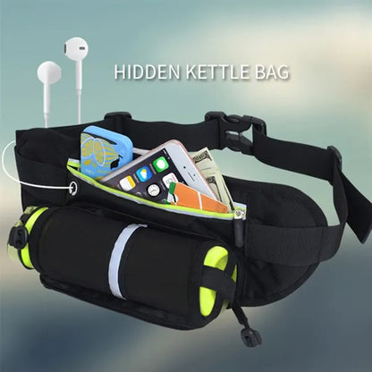 Reflective Running Waist Pack With Bottle Holder For Outdoor