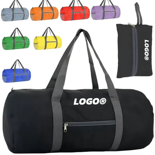 30L Foldable Travel Duffel Bag Zipper Pocket Carry Handles
