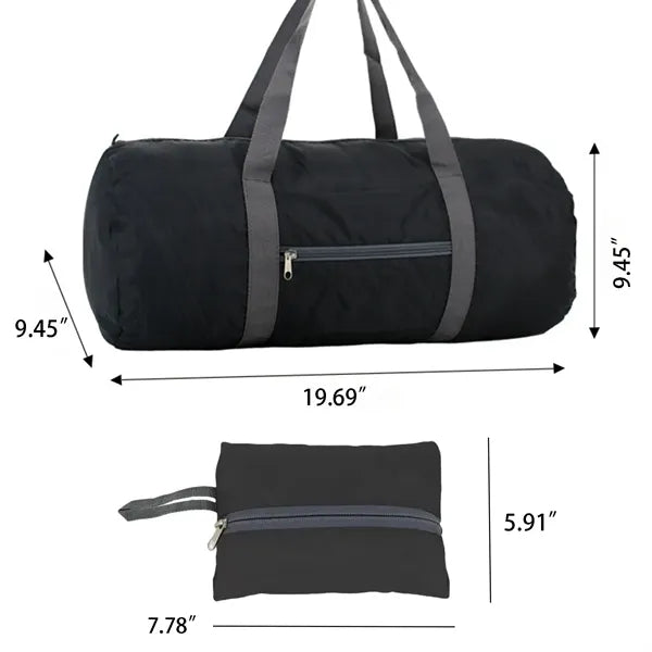 30L Foldable Travel Duffel Bag Zipper Pocket Carry Handles