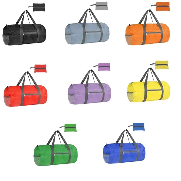 30L Foldable Travel Duffel Bag Zipper Pocket Carry Handles