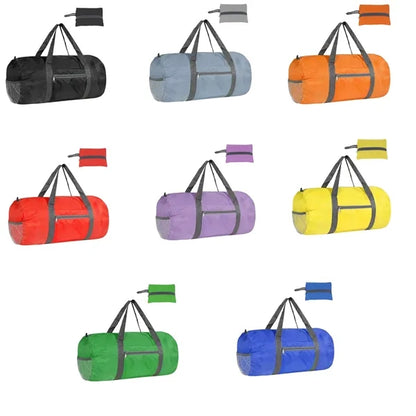 30L Foldable Travel Duffel Bag Zipper Pocket Carry Handles