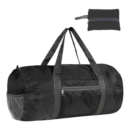 30L Foldable Travel Duffel Bag Zipper Pocket Carry Handles