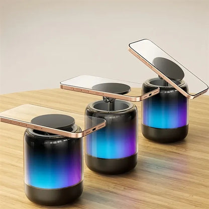 Bluetooth Speaker Magnetic Phone Holder And RGB Night Light