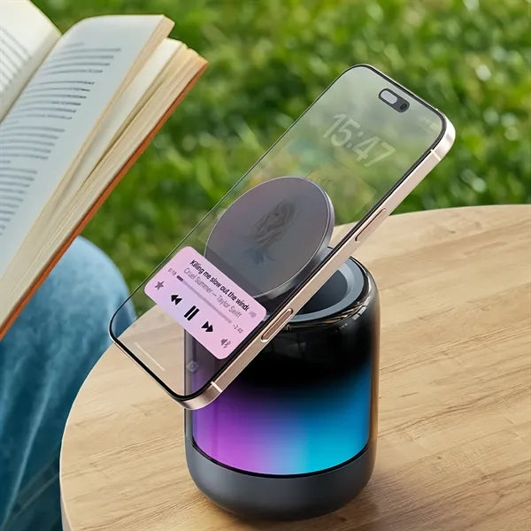 Bluetooth Speaker Magnetic Phone Holder And RGB Night Light