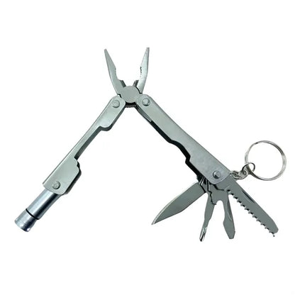 Mini LED Keychain Pliers With Knife Screwdriver Bottle