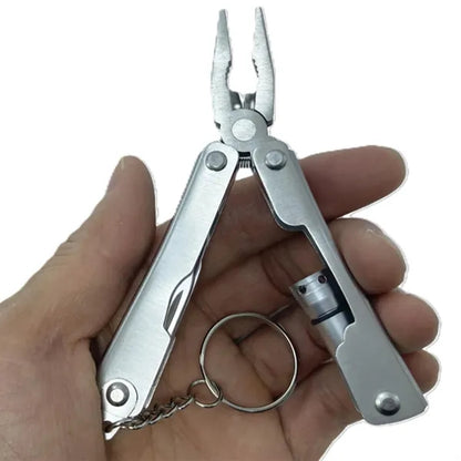Mini LED Keychain Pliers With Knife Screwdriver Bottle