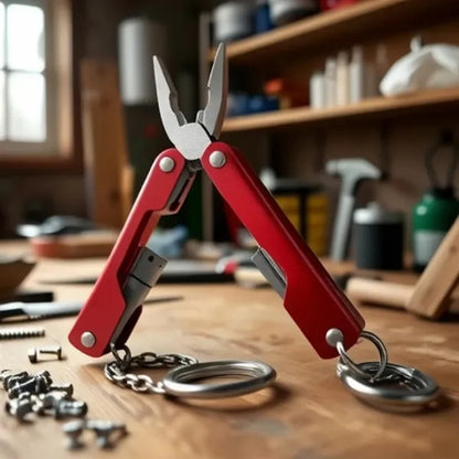 Mini LED Keychain Pliers With Knife Screwdriver Bottle